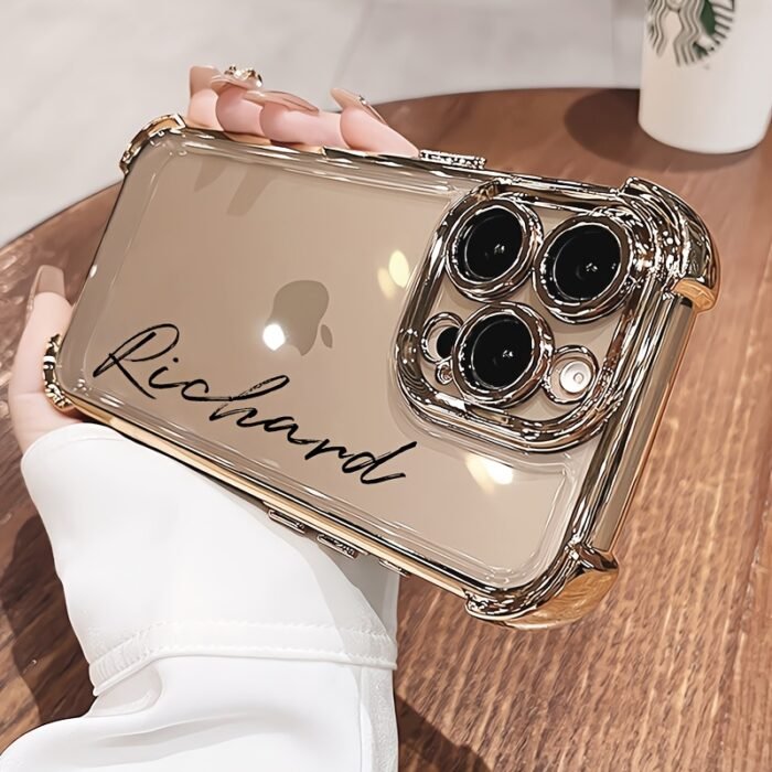 Custom Text Brand New Four-Corner Transparent Shockproof Phone Case Suitable for Iphone 16 Pro Max, 14, 13, 12, 11, And 15 Pro - Image 11