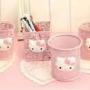 For Hello Kitty Pink Mesh Pencil Case - Lightweight, Decorative Desktop Organizer with Cute Character Design, Ideal for School and Office Supplies Storage, Perfect Holiday Gift, Office Supplies And Accessories