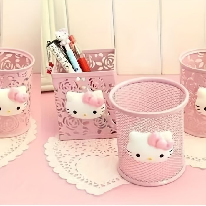 For Hello Kitty Pink Mesh Pencil Case - Lightweight, Decorative Desktop Organizer with Cute Character Design, Ideal for School and Office Supplies Storage, Perfect Holiday Gift, Office Supplies And Accessories - Image 9