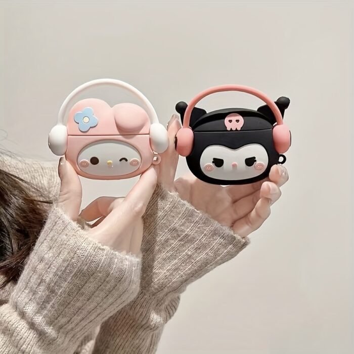 [Silicone Protective Case for ]Sanrio Decorative 3D Bag Charm Stereo Headphone Case, Cartoon Protective Cover, Scratch Resistant, Shockproof Earphone Accessory - Image 4