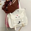 Sanrio cartoon cute shoulder bag, crossbody tote bag,, high, college students' class tutoring bag, bag, handbag, Valentine's Day gift
