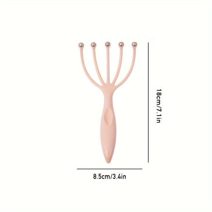 1pc Relaxation Essentials Manual Head Massager with Rolling Beads - Plastic Scalp Massager Claw for Meridian Activation and Stress Relief - Image 7