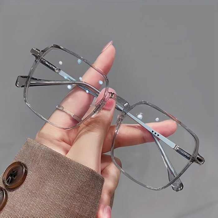 Anti-Fatigue Blue Light Blocking Chic Glasses - Transparent Lens with Stylish Square Frame for Women, Perfect for Computer, TV, Gaming & Phone Use - Image 3