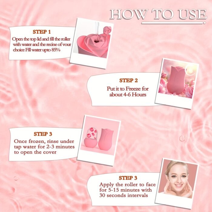 1pc XKMIESS Silicone Ice Roller for Face – 3D Rose Flower Design, Manual Cooling Facial Massager, Oil-Free Skin Care Tool for Refreshing & Soothing Skin, Face Massage Tool | Elegant Design | Silicone Material, Facial Massage Tool - Image 7
