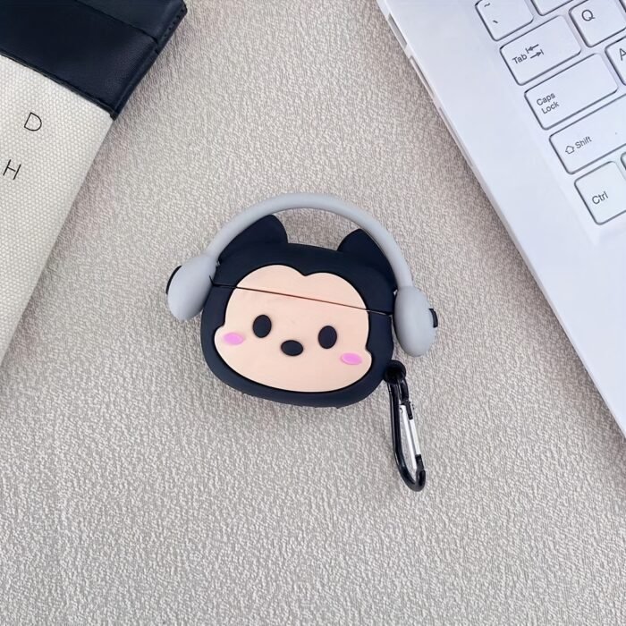 Adorable Animated Character Earphone Cases - Durable Silicone, Cute Pink Bear & Blue Stitch Designs, Perfect for Protecting Your Headphones, Ideal Gift for Fans, Headphone Holder|Playful Accessory|Silicone Headphone Case - Image 5