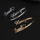 Custom Engraved Stainless Steel Intertwined Hearts Name Bracelet - Personalized Two Names Jewelry Gift for Her, Him, Mom, Wife - Valentine's Day, Anniversary, Mother's Day, Wedding, Birthday - Elegant Retro Style Durable Casual Attire, Heart Charms for Bracelets, Special Occasion, Stylish Accessory, Highquality Finish, Couples Accessory