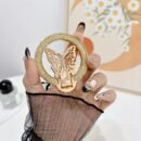 1pc Glitter Butterfly Stand Ultra-Thin Magnetic Wireless Charging Foldable Back Adhesive Phone Case Universal Ring Holder