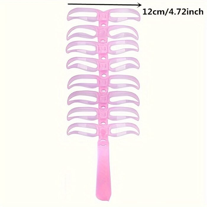 Low Allergenic 8-Piece Eyebrow Stencil Set - Silicone Brushes, ABS Plastic Handles - Perfect for All Skin Types - Image 8