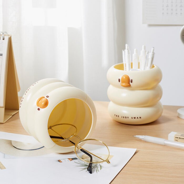 1pc Cute Duck Cartoon Pen Holder – Stylish and Portable Desk Organizer for Pens, Pencils, Markers & More, Lightweight Plastic Design with Adorable Duck Face, Perfect for Students and Office Use - Image 5
