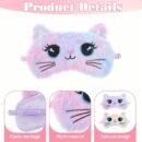 1pc Embroidered Cute Cat Eye Mask Cartoon Big Eyes 3D Cat Pattern Animal Plush Sleep Mask Soft and Comfortable, Suitable for Napping Travel Rest Sleeping Eye Cover, Essential for Travel