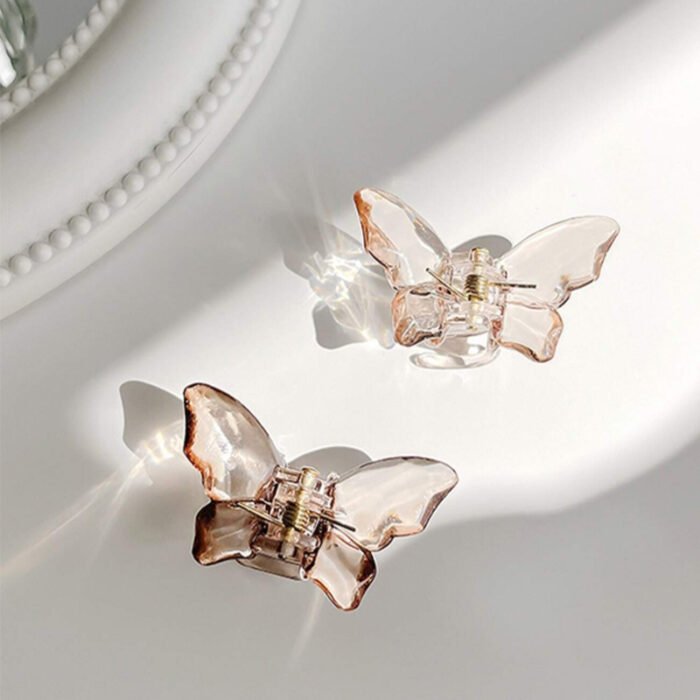 6pcs Women's Y2K Iridescent Mermaid White, Green, And Brown Butterfly Hair Clips - Elegant, Stylish, Versatile Simple Design, Suitable for Daily, Casual, Party, Work, Vacation, Hairstyles, Makeup, Outfit Accessory - Image 2