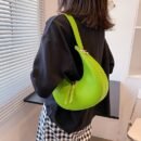 Women Luxury Half Moon Adjustable Strap Hobo Bag Fashion Design Solid Color Crescent-shaped PU Leather Shoulder Bags
