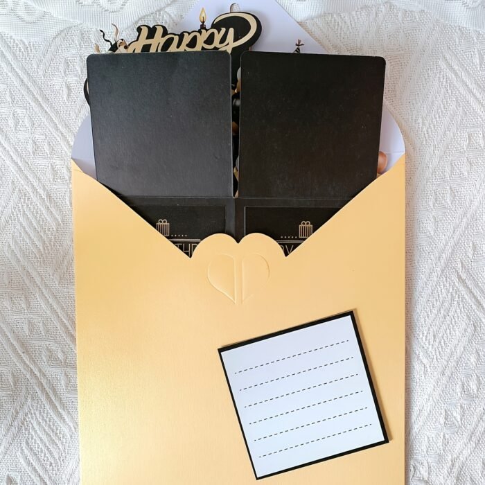 Festive 3D Pop-up Birthday Card Set - Black and Golden, 2 Cards, 1 Envelope, Perfect for Him or Her - Image 4