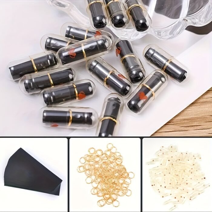 50pcs, Love Letter Capsules, Mini Message Pills With Wishes, Glass And Paper Material, Romantic Gift For Lovers, Christmas Present, Long Distance Relationship Surprise, Birthday Confession, 0.94 X 0.31 Inches - Image 3