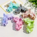 1pc Bohemian Marble Egg Flower Hair Clip - Large Plastic Flower Hairpin with Pastel Colors, Perfect for Beach, Vacation & Everyday Wear, Beach Accessories, Vacation Hair Accessory, Floral Hairpin, Durable Hairpin