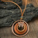 3pcs Bohemian Vacation Style, Round Zinc Alloy PU Braided Multi-Layer Pendant Necklace + Earrings with Butterfly Charm, Elegant