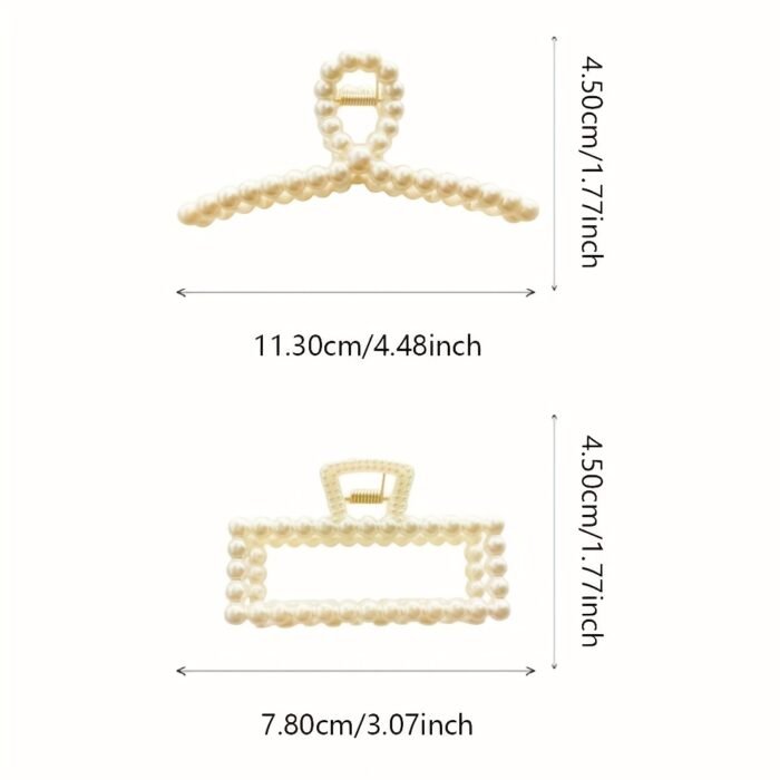 2pcs Elegant White Pearl Hair Clips - Vintage Style, Hollow Design, Perfect for Weddings, Parties, and Everyday Wear, Party Hair Accessories | Vintage Hair Clip | Detailed Craftsmanship, Hair Clip - Image 5