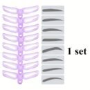 Low Allergenic 8-Piece Eyebrow Stencil Set - Silicone Brushes, ABS Plastic Handles - Perfect for All Skin Types