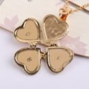 DIY Handmade Pendant Necklace, Vintage Three-dimensional Heart-shaped Multi-layer Photo Box Photo Frame Pendant Copper Jewelry Memorial Gift