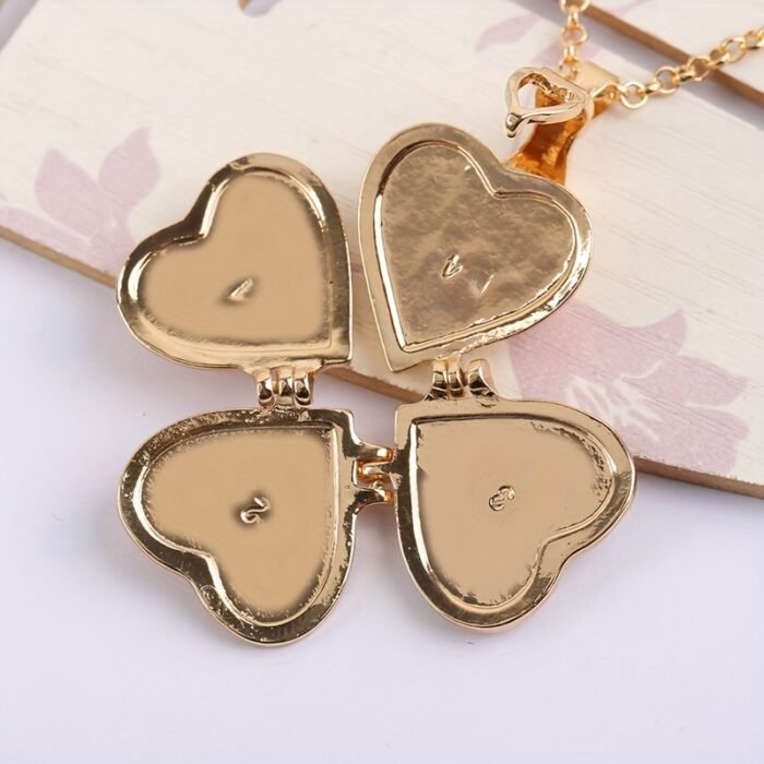 DIY Handmade Pendant Necklace, Vintage Three-dimensional Heart-shaped Multi-layer Photo Box Photo Frame Pendant Copper Jewelry Memorial Gift - Image 3