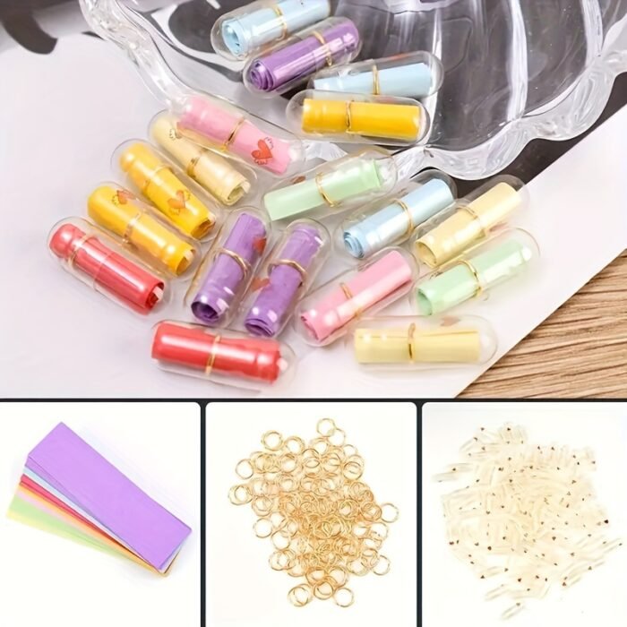 50pcs, Love Letter Capsules, Mini Message Pills With Wishes, Glass And Paper Material, Romantic Gift For Lovers, Christmas Present, Long Distance Relationship Surprise, Birthday Confession, 0.94 X 0.31 Inches - Image 8
