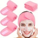 3-Pack Soft Spa Facial Headbands - Adjustable Makeup Hair Bands for Women Skin Care, Yoga, Sports - Magic Tape Sweat-Absorbent Ant Cloth Head Wraps - Unscented, No Electricity or Batteries Needed