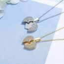 Elegant Openable Heart Necklace for Women - Sparkling -Accented White Golden Plated Jewelry with Adjustable Chain, Versatile for Daily Wear & Vacations, Year-Round Luxury Accessory, Vacation Accessories, Sophisticated Design, Fine Craftsmanship, Fashion Lovers