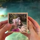Magic Cube Photo Frame - DIY Creative Handmade Wooden Keepsake, Unique Foldable Collage Movie Theme Square Shape, Innovative Crafted Material for Parental Celebration Gift, Landscape Layout, Desktop Setup, Durable