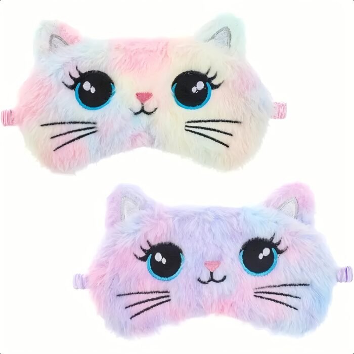 1pc Embroidered Cute Cat Eye Mask Cartoon Big Eyes 3D Cat Pattern Animal Plush Sleep Mask Soft and Comfortable, Suitable for Napping Travel Rest Sleeping Eye Cover, Essential for Travel - Image 10
