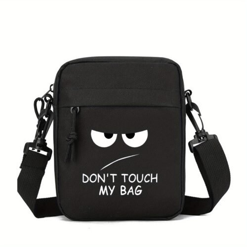 1pc 'DON'T TOUCH MY BAG' Print Crossbody Bag, Multifunctional Fashionable Mobile Phone Bag, Adjustable Strap Shoulder Bag, Perfect Gift, Suitable for Outdoor Leisure or Daily Commuting, For Teenager