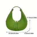 Women Luxury Half Moon Adjustable Strap Hobo Bag Fashion Design Solid Color Crescent-shaped PU Leather Shoulder Bags
