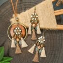 3pcs Boho Vacation Women'S Fashion Jewelry Set, Cute, Glass Mosaic Zinc Alloy Copper Plated, with Earrings + Necklace