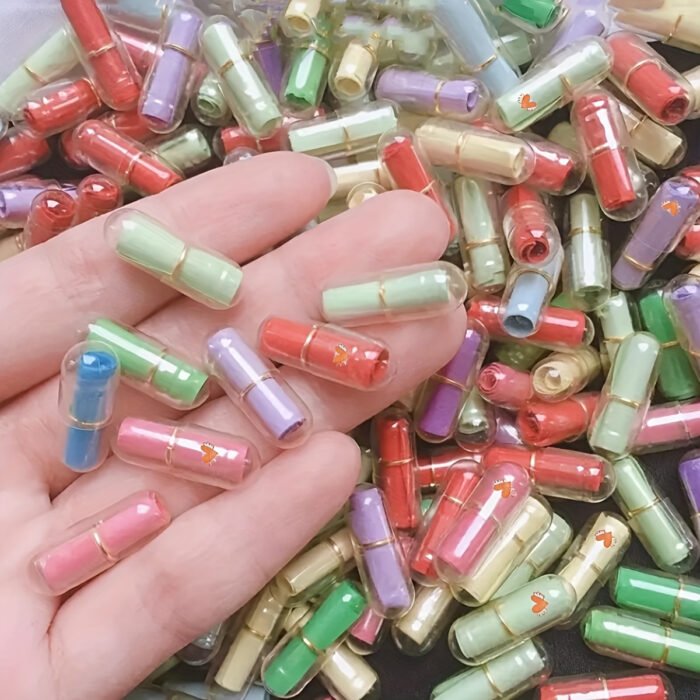 50pcs, Love Letter Capsules, Mini Message Pills With Wishes, Glass And Paper Material, Romantic Gift For Lovers, Christmas Present, Long Distance Relationship Surprise, Birthday Confession, 0.94 X 0.31 Inches - Image 6