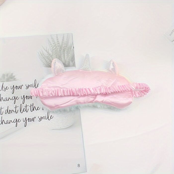 Unicorn Sleep Mask: Soft Fuzzy Eye Cover with Cute Horns - Perfect for a Restful Night'S Sleep - Image 5