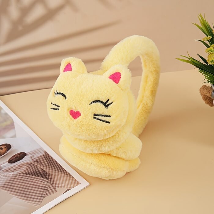 Korean version of autumn and winter plush warm ear cover, plush cute cartoon kitten ear cover to protect ears from cold - Image 12