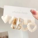 1 Set (3 Pairs) Fashionable Casual Heart & Cable Knit Style Stud & Dangle Earrings Women's Earring Set