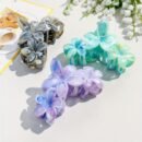 1pc Bohemian Marble Egg Flower Hair Clip - Large Plastic Flower Hairpin with Pastel Colors, Perfect for Beach, Vacation & Everyday Wear, Beach Accessories, Vacation Hair Accessory, Floral Hairpin, Durable Hairpin