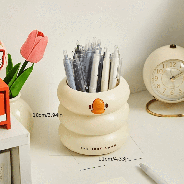 1pc Cute Duck Cartoon Pen Holder – Stylish and Portable Desk Organizer for Pens, Pencils, Markers & More, Lightweight Plastic Design with Adorable Duck Face, Perfect for Students and Office Use - Image 4
