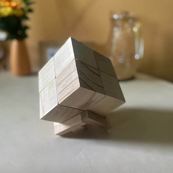 Magic Cube Photo Frame - DIY Creative Handmade Wooden Keepsake, Unique Foldable Collage Movie Theme Square Shape, Innovative Crafted Material for Parental Celebration Gift, Landscape Layout, Desktop Setup, Durable - Image 8