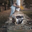 Magic Cube Photo Frame - DIY Creative Handmade Wooden Keepsake, Unique Foldable Collage Movie Theme Square Shape, Innovative Crafted Material for Parental Celebration Gift, Landscape Layout, Desktop Setup, Durable