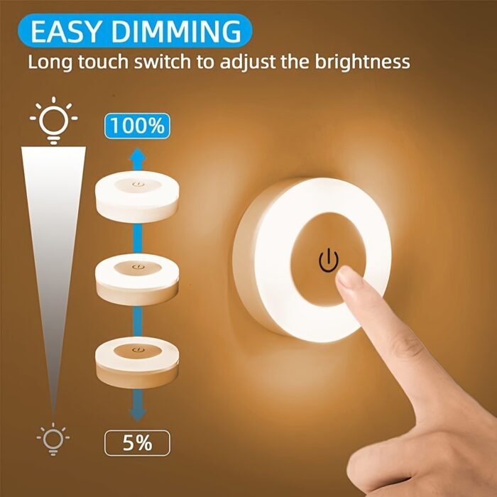 [Touch LED Light] USB Rechargeable Touch-Activated LED Wall Light | Adjustable Color Temperature, Warm Yellow Light, Ideal for Bedroom, Living Room, Study, Indoor Lighting, Modern Decor Light - Image 10