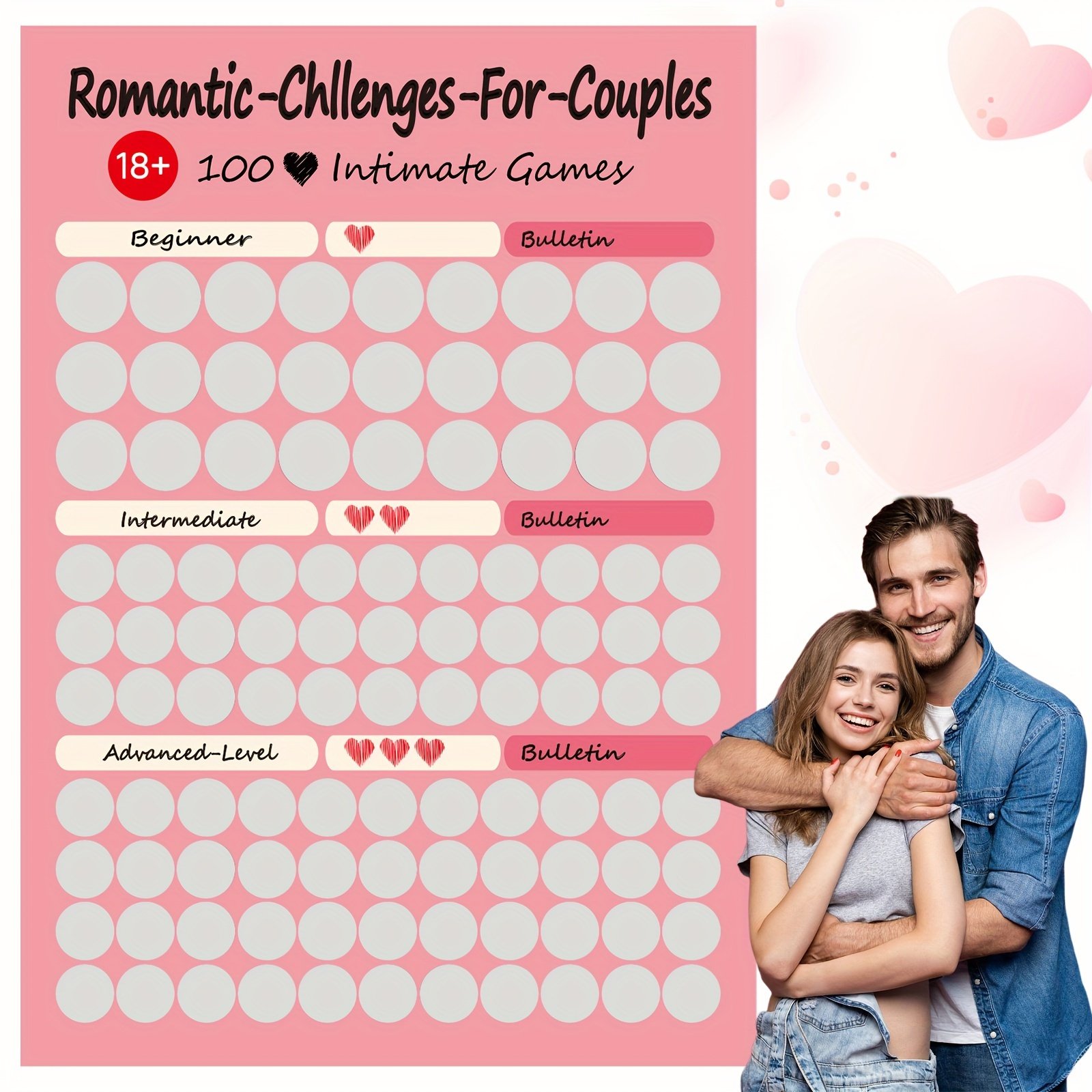104pcs Couples' Scratch-Off Game Cards - Romantic, Fun for Bonding, Indoor/Outdoor | Surprise Suggestions