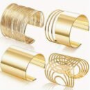 4pcs Set of Chic Geometric Hollow Cuff Bracelet for Women - Vintage Sexy Style, Perfect for Parties and Festivals, Exaggerated Metal Bracelet