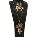 3pcs Boho Vacation Women'S Fashion Jewelry Set, Cute, Glass Mosaic Zinc Alloy Copper Plated, with Earrings + Necklace