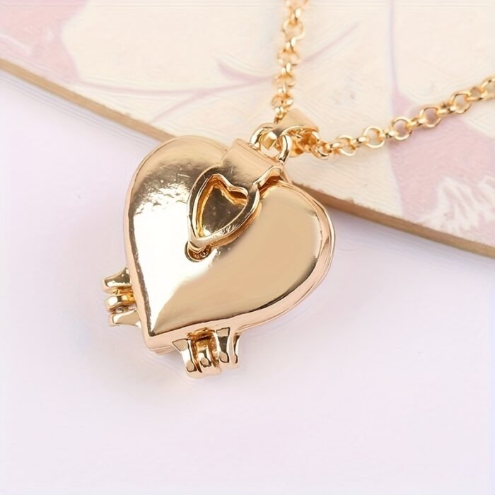 DIY Handmade Pendant Necklace, Vintage Three-dimensional Heart-shaped Multi-layer Photo Box Photo Frame Pendant Copper Jewelry Memorial Gift - Image 6