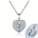 Elegant Openable Heart Necklace for Women - Sparkling -Accented White Golden Plated Jewelry with Adjustable Chain, Versatile for Daily Wear & Vacations, Year-Round Luxury Accessory, Vacation Accessories, Sophisticated Design, Fine Craftsmanship, Fashion Lovers