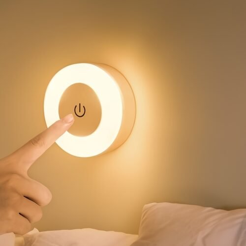 [Touch LED Light] USB Rechargeable Touch-Activated LED Wall Light | Adjustable Color Temperature, Warm Yellow Light, Ideal for Bedroom, Living Room, Study, Indoor Lighting, Modern Decor Light