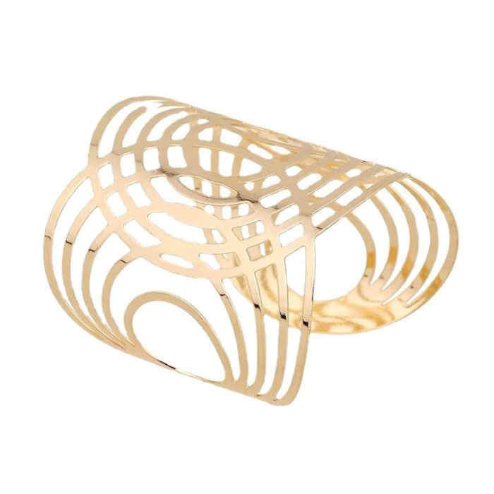 4pcs Set of Chic Geometric Hollow Cuff Bracelet for Women - Vintage Sexy Style, Perfect for Parties and Festivals, Exaggerated Metal Bracelet - Image 8
