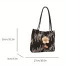 Nylon Fabric Beach Tote Bags, Preppy Casual Cute Foldable Lightweight Long Wearing Black, with Double Handles, Polyester Nylon Lining, Wet Wipe Dry Cloth Clean, Uncharged Snap Closure, for Women, College Vacation Daily Commute