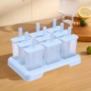 9-Cavity Reusable BPA-Free Popsicle Mold - Easy Release Non-Stick Ice Cream Maker for Homemade Frozen Treats, 9 Uniform Popsicles with Ergonomic Handles, Perfect for Family Desserts & Summer Snacks, Silicone Popsicle Mold, Kitchen Essentials, Family Dessert Maker, Polypropylene Construction